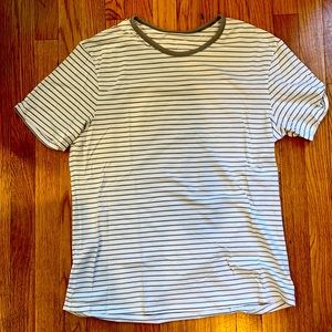 LuLulemon white striped T-shirt large